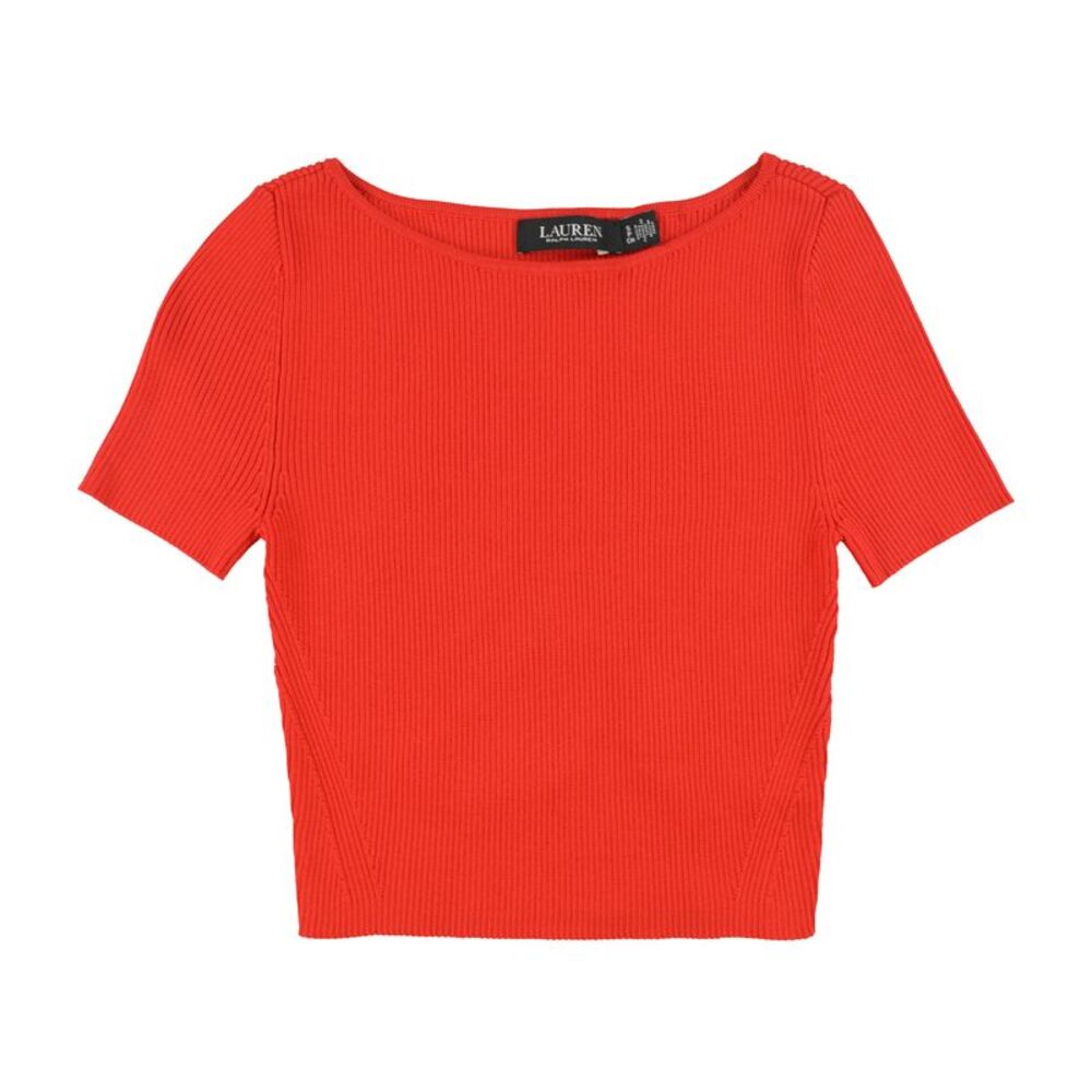 Ralph Lauren Womens Cropped Rib-Knit Pullover Sweater, NWT